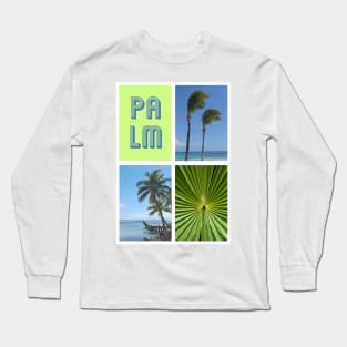 Tropical Palm Trees Collage Photograph Long Sleeve T-Shirt